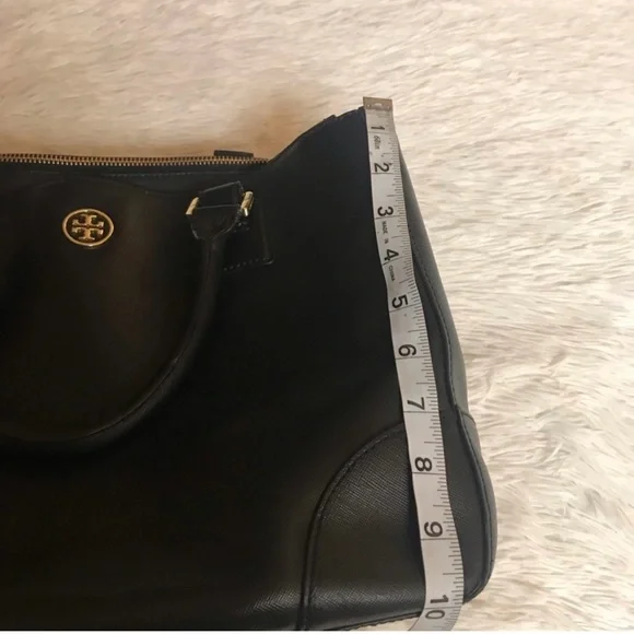 TORY BURCH"Bag Tote Leather Purse-Black - Picture 9 of 16